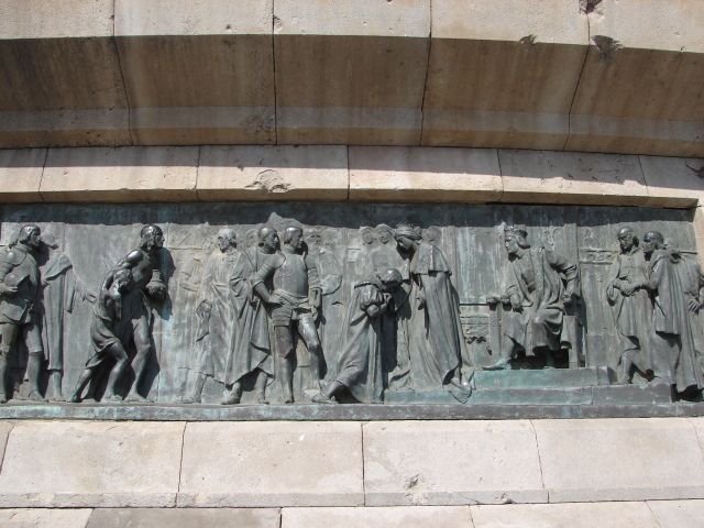 base of Columbus statue has story of his life.jpg
